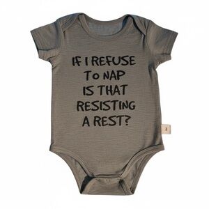 Infant Baby Gray Onesie with Fun Text